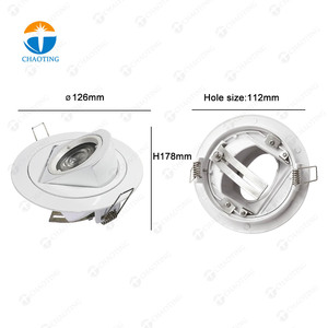 Khung Đèn LED Chiếu Xuống Góc Tròn Màu Trắng Đen Có Thể Điều Chỉnh Được <span class=keywords><strong>COB</strong></span> <span class=keywords><strong>Gu10</strong></span> 3W 5W 6W 7W <span class=keywords><strong>9W</strong></span> Đèn Trần Vỏ Đèn LED Âm Trần - Product Image 6