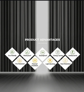 Rideaux occultants modernes en mélange de lin, économiques en énergie, écologiques, imperméables, avec isolation thermique et cantonnières pour une intimité accrue - Product Image 3