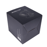 Boîtes en papier noir écologiques haut de gamme à fond verrouillable personnalisées pour ventilateurs de bureau et lampes de table, emballage imprimé avec logo, vente en gros en vrac