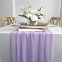 Drapeau de table en mousseline de soie perlée de couleur unie impression tissée moderne pour mariage anniversaire fêtes en plein air maison nappe en gros