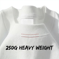 T-shirt décontracté à manches courtes et col rond pour homme, coupe régulière, grammage lourd, avec logo personnalisé imprimé par transfert thermique direct sur le devant, vente en gros