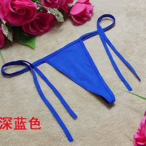 String bleu pour femme avec bretelles et lacets, lingerie sexy ajustée, prêt à être expédié - Product Image 1
