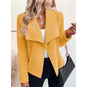 Turn Down Collar Solid Color Long Sleeve Simple Women's Suit Short <b>Ladies</b> <b>Coat</b> Clothing Fashion - Product Image 5