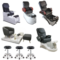 Fauteuil de pédicure de luxe au design moderne, fauteuil de barbier, ensemble de mobilier pour salon de manucure, tables à ongles, lit de beauté, fournitures de salon, bureau