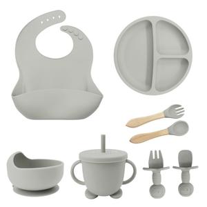 Juego completo de vajilla de silicona ODM OEM para bebés y niños pequeños, suministros infantiles transfronterizos, plato suave para la cena, cuchara suplementaria y mordedor molar. - Product Image 5