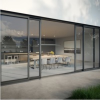 Porte coulissante moderne personnalisée, résistante aux impacts, aux intempéries, au bruit et à la chaleur, pour villa, maison, salon, double vitrage isolant trempé