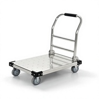 Chariot à main pliable, petit chariot de transport, chariot d'entrepôt, chariot à plateau portable, chariot silencieux omnidirectionnel pour le déménagement