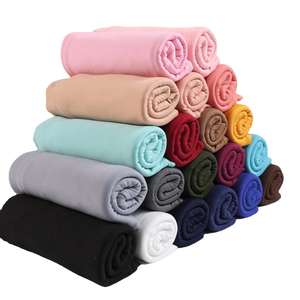 卸売無地ジョーゼットスカーフラップ無地ショールヘッドバンドHijabsイスラム教徒の女性 - Product Image 1