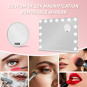 Großhandel Tisch-Kosmetikspiegel Schminkspiegel mit LED-Glühbirnen Quadratischer Hollywood-Spiegel LED-Lichtspiegel für Make-up 58x46cm - Product Image 3