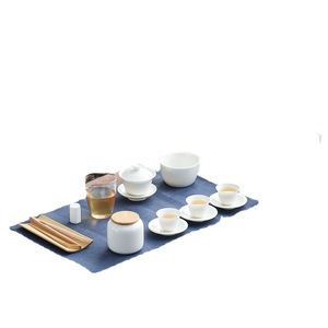 ชุดชงชาแบบกังฟู พอร์ซเลนสีขาว ชุดชงชาพกพาสำหรับฝึกพิธีชงชา - Product Image 4