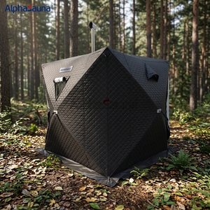 Sauna portable d'extérieur en forme de cube, tente de sauna avec poêle en bois, accessoires de luxe, vente en gros - Product Image 3