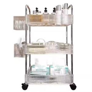 2025 Hot Selling Factory Directly 3 Liters Custom Clear <b>Trolley</b> Cart Acrylic <b>Bar</b> Cart With Wheels - Product Image 2