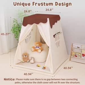 SECURE & COZY HAVEN Dual-Door Toddler <b>Tent</b> Indoor Frustum Design <b>Kids</b> <b>Play</b> <b>Tent</b> with Star Lights - Product Image 3