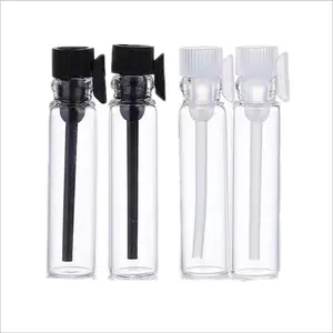 1ml 2ml transparent frosted glass vials with top sample perfume oil empty glass bottle