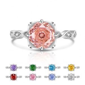 <b>Adjustable</b> Women's Fine Trendy Platinum Plated Zircon Gemstone Opening <b>Ring</b> Colorful Rose Cut Flower Design Copper Anniversary - Product Image 2