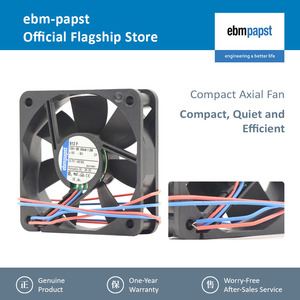 พัดลมระบายความร้อนแบบแกนไฟฟ้า ebmpapst 612F 60x60x15 มม. 6015 6 ซม. 12V DC 29 ลูกบาศก์เมตร/ชั่วโมง 3900 รอบต่อนาที 1.0 วัตต์ 83 มิลลิแอมป์ ลูกปืนแบบ Ball Bearing ของแท้จากโรงงาน - Product Image 2