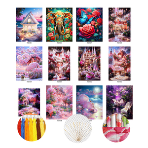 Pintura artesanal para decoración del hogar, manualidades, estampado de flores chinas, juegos completos de punto de cruz contados - Product Image 1