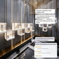 GZowin Gewölbter Metall-Schmuckvitrine mit LED-Beleuchtung Umweltfreundlich Anpassbare Farben für Juweliergeschäfte & Museen