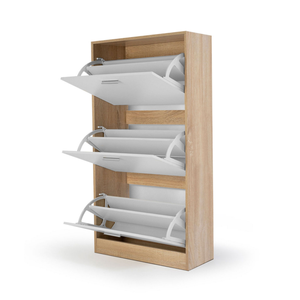 Organizzano il gabinetto di stoccaggio della scarpa la grande capacità della scaffalatura dell'unità per l'entrata di legno di stile del MDF <span class=keywords><strong>scarpiera</strong></span> con 3 porte - Product Image 4