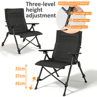 Chaise de jardin pliable portable en métal de haute qualité, confortable, robuste, réglable, pour pique-nique et camping