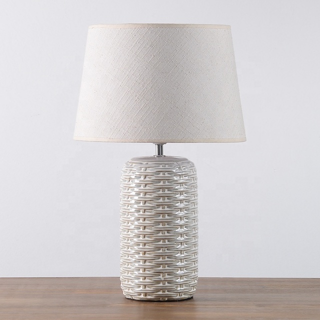 Modern Creative Nordic Desk Lamp Embossed Designer Ceramic Base Table Lamps