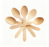 Ensemble de couverts jetables biodégradables sans plastique en bois (couteau, cuillère, fourchette) pour restaurants de restauration rapide et fêtes à domicile