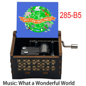 Boîte à musique en bois vintage Sankyo Mechanism, quel monde merveilleux, souvenir spécial et mignon pour les amis, la famille, cadeaux de Noël - Product Image 2