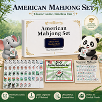 Juego de Mahjong Americano de Lujo en Acrílico, Fichas Grandes de 38 mm con Grabado Láser, Alta Calidad, Disponible en Stock, Juego Familiar Diario para 2-4 Jugadores