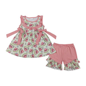 Senza tariffa, contattami GSSO3100 RTS 2026 Abbigliamento di tendenza Animali da fattoria Casa Rossa Fiocchi Rosa Set di <span class=keywords><strong>pantaloncini</strong></span> senza maniche con volant Abbigliamento per <span class=keywords><strong>bambina</strong></span> - Product Image 5