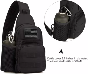Ngoài trời chiến thuật Crossbody Ba lô Molle ngực vai Sling Túi Giữ chai thời trang ngụy trang mô hình không thấm nước Nylon - Product Image 4