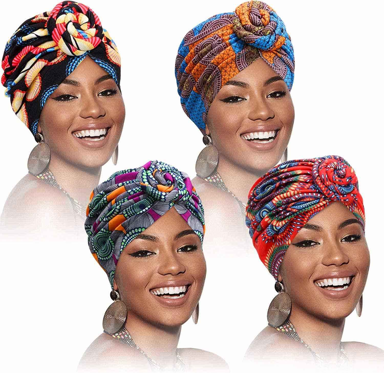Hot Sale Latest Style African Ankara Pattern Headwrap Hat Pre-Tied