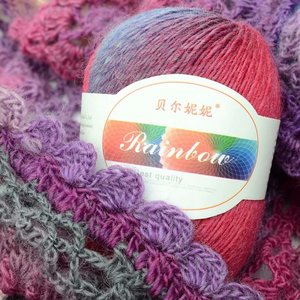 Best-Selling Rainbow-Colored Section Dyed <strong>Wool</strong> Blended Yarn-Eco-Friendly Strong Yarn for Knitting Weaving Sewing Shawl <strong>Blankets</strong> - Product Image 4