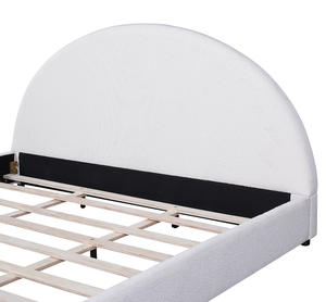 Modern King <b>Size</b> Adjustable <b>Bed</b> <b>Frame</b> with Soft Boucle Upholstered Curved Headboard Eco-Friendly Wood <b>Frame</b> for Bedroom Home - Product Image 4