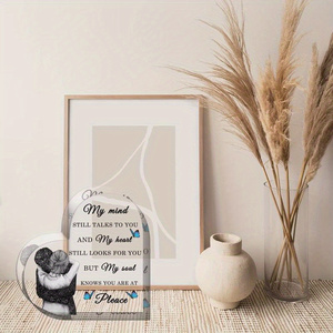 Cadeau de <span class=keywords><strong>deuil</strong></span> Branche d'arbre de bricolage Décoration de bureau en acrylique Ailes d'ange <span class=keywords><strong>Plaque</strong></span> de <span class=keywords><strong>deuil</strong></span> en acrylique en forme de coeur - Product Image 2