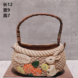 Panier à fleurs en céramique portable lapin Nouveau design pour jardin ou extérieur pour plante succulente ou fleur panier de fleurs sur le thème de Pâques - Product Image 4