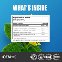 Capsules de Cortisol de Haute Qualité avec Magnésium et Ashwagandha pour l'Équilibre du Cortisol, le Stress, l'Humeur, le Sommeil et la Détoxification du Cortisol