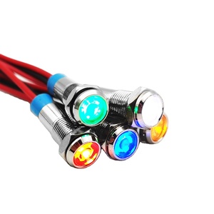 Abei 6 Mm <span class=keywords><strong>12V</strong></span> 6V IP67 Tín Hiệu Không Thấm Nước Đèn Kim Loại <span class=keywords><strong>LED</strong></span> Chỉ Số Đèn Với Dây - Product Image 1