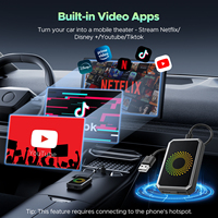 Dispositivo 3 en 1 con IA para Video, Streaming de Youtube y Tiktok, Adaptador Inalámbrico Carplay, Dongle USB, CarPlay con Cable y Android Auto para Autos
