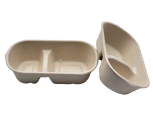 Lonchera de Bagazo Compostable de 850 ml con <span class=keywords><strong>2</strong></span> Compartimentos - Product Image 1