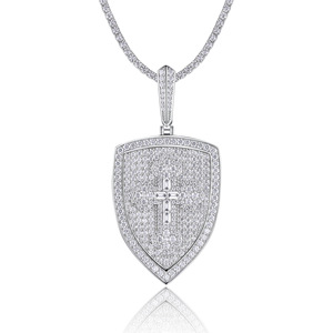 S925 plata esterlina transfronteriza nuevo corazón colgante mixto Moissanite incrustaciones Europeo Americano Hip-Hop joyería para accesorios <span class=keywords><strong>de</strong></span> Rap - Product Image 2