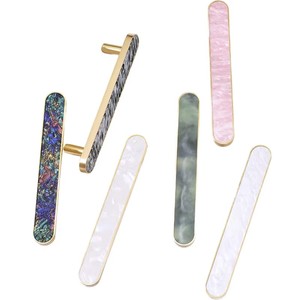 Resin Zinc Alloy Base Furniture Dresser Drawer Kitchen Double Holes Modern Simplicity Long Handle - Product Image 6