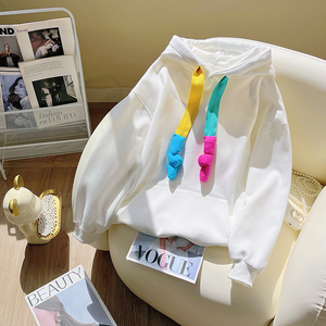 <span class=keywords><strong>Sweat</strong></span> à <span class=keywords><strong>capuche</strong></span> décontracté pour <span class=keywords><strong>femme</strong></span> de haute qualité en tissu jersey, coupe courte, ample, respirant, écologique, coloré - Product Image 3