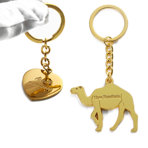 Thép không gỉ tùy chỉnh cá nhân vàng mặt dây chuyền trái tim Keychain - Product Image 1