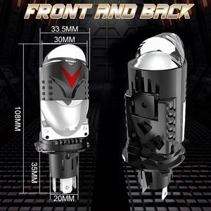 Ampoule de phare LED à lentille 100W 12V Plug & Play H4 Étanche 6000K Adaptation Universelle 10000 Lumens pour Voitures Motos Camions - Product Image 5