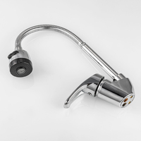 Robinet de cuisine portable à poignée unique, design moderne, rotatif à 360 degrés, monotrou, robinet d'eau chaude froide en plastique