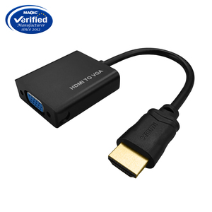 Adaptador Convertidor <span class=keywords><strong>HDMI</strong></span> Macho a <span class=keywords><strong>VGA</strong></span> Hembra con Certificación CE, Resolución 1080P, <span class=keywords><strong>Conector</strong></span> <span class=keywords><strong>HDMI</strong></span> Chapado en Oro de 24K para Computadora Portátil - Product Image 1