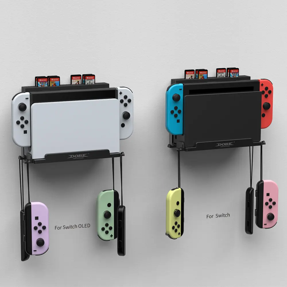 Nintendo Switch OLEDコンソール用の高品質ウォールマウントホルダー垂直スタンドブラケットマルチインワンゲーミングアクセサリー