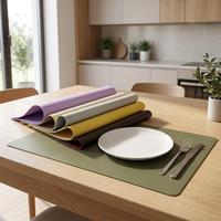 Nouveau Tapis de Table Double Face en Cuir PU Imperméable et Anti-Huile, Antidérapant et Facile à Nettoyer, Idéal pour Bureau et Usage Domestique