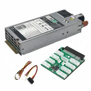 2000W GPU采矿电源套件白金服务器PSU，适用于戴尔D2000E-S2，带16x6Pin分线板和PCIe电缆