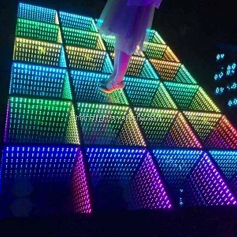 एलईडी के साथ टेम्पर्ड ग्लास दर्पण 3D इंटरैक्टिव नेतृत्व में डांस फ्लोर बैटरी के लिए रात क्लब नृत्य